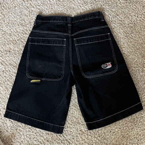 JNCO Twin Cannon Black Denim Shorts Size 32 - Picture 2 of 3